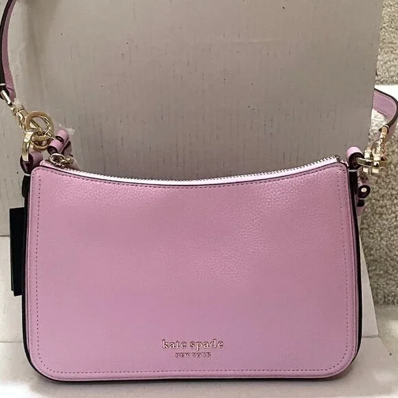 Kate Spade Hudson Shoulder Bag Lavender Medium Leather Crossbody Convertible - Picture 5 of 13